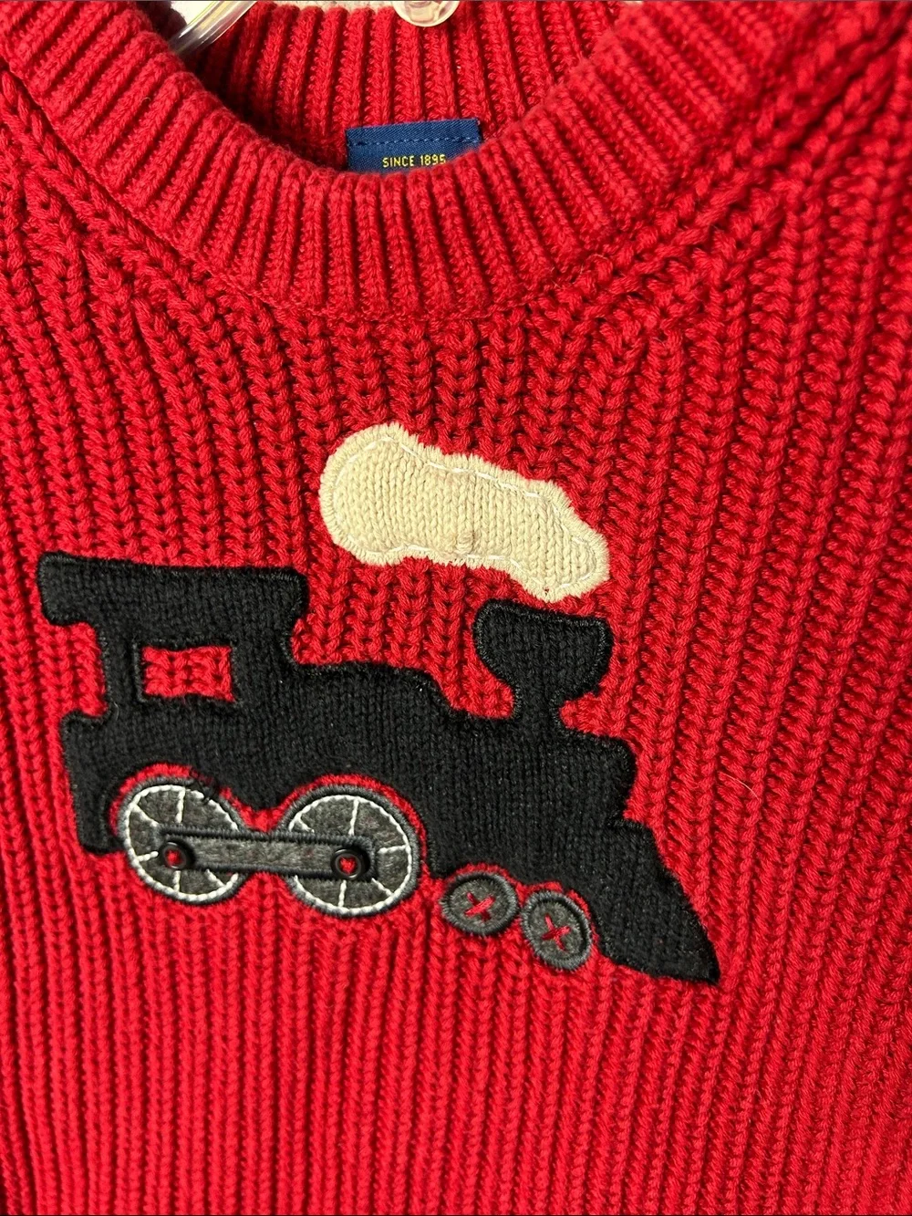 Vintage OshKosh B'gosh Red Knit Train Sweater Crewneck